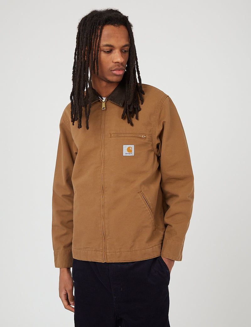 Carhartt-WIP Detroit Jacket (Organic Cotton, 12 oz) - Hamilton Brown rinsed