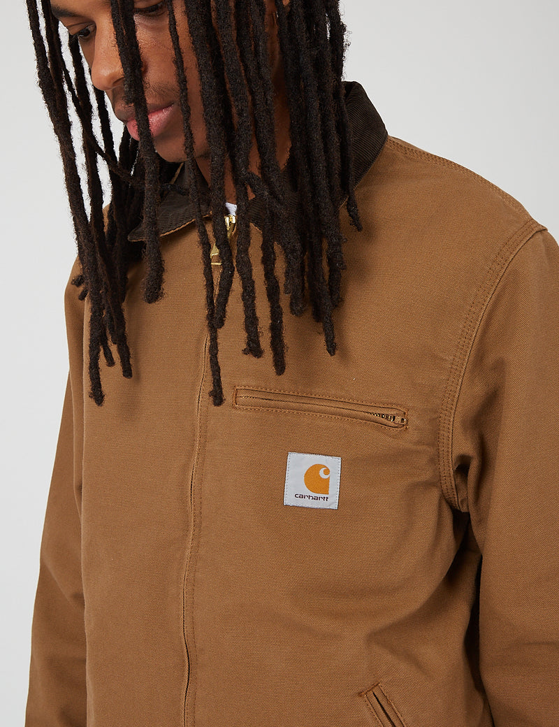 Carhartt-WIP Detroit Jacket (Organic Cotton, 12 oz) - Hamilton Brown rinsed