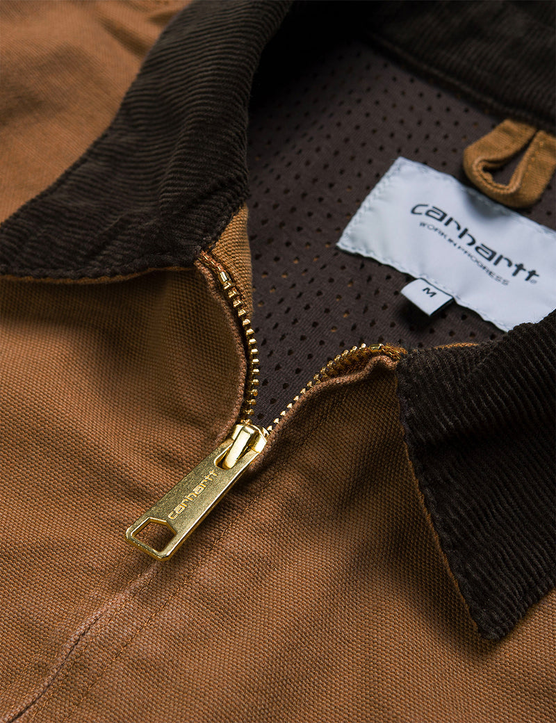 Carhartt-WIP Detroit Jacket (Organic Cotton, 12 oz) - Hamilton Brown rinsed