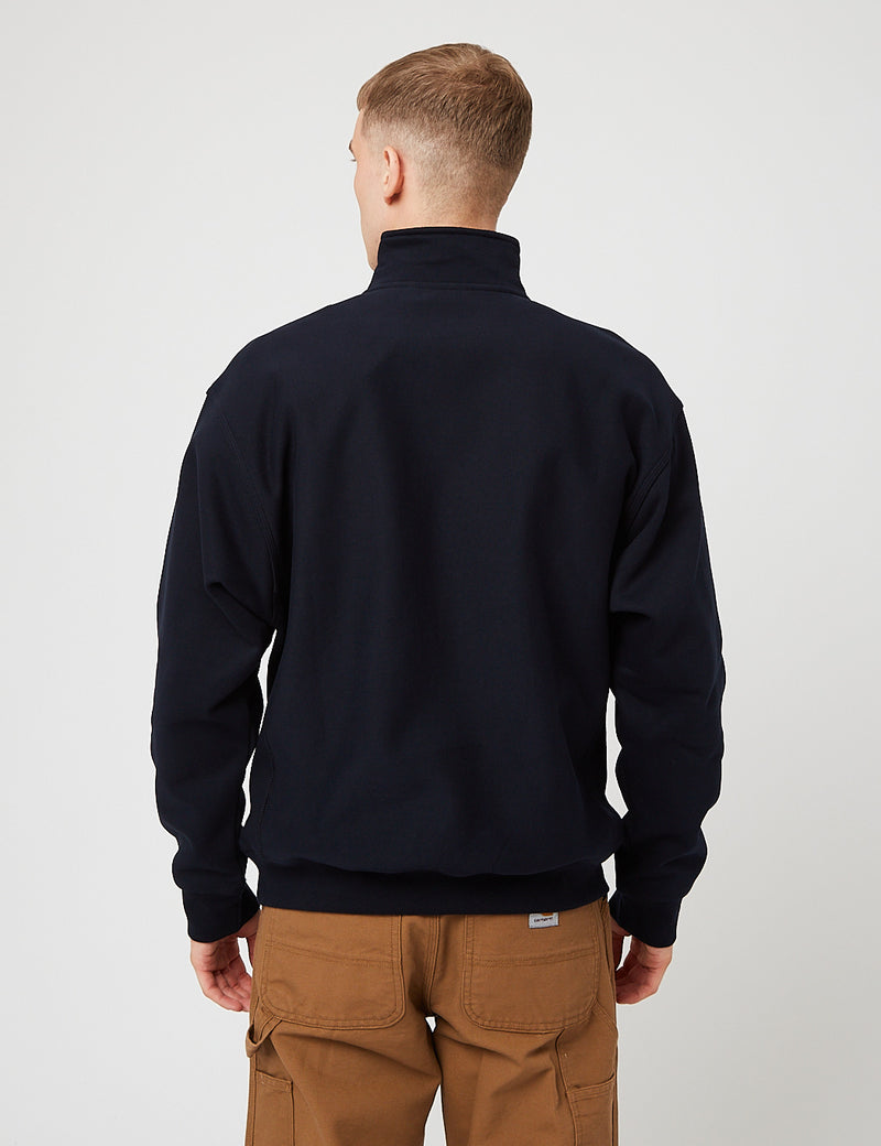 Carhartt-WIP Half Zip American Script Sweatshirt - Astro Navy Blue