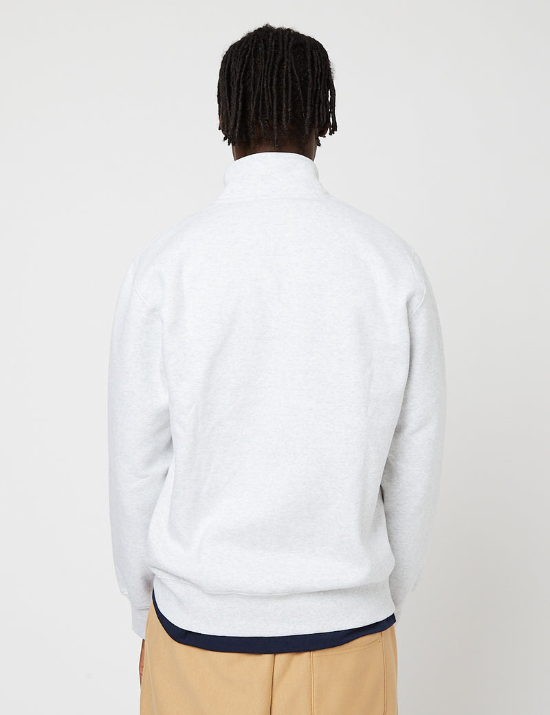 Carhartt-WIP Chase Neck Zip Sweatshirt - Ash Heather/Gold