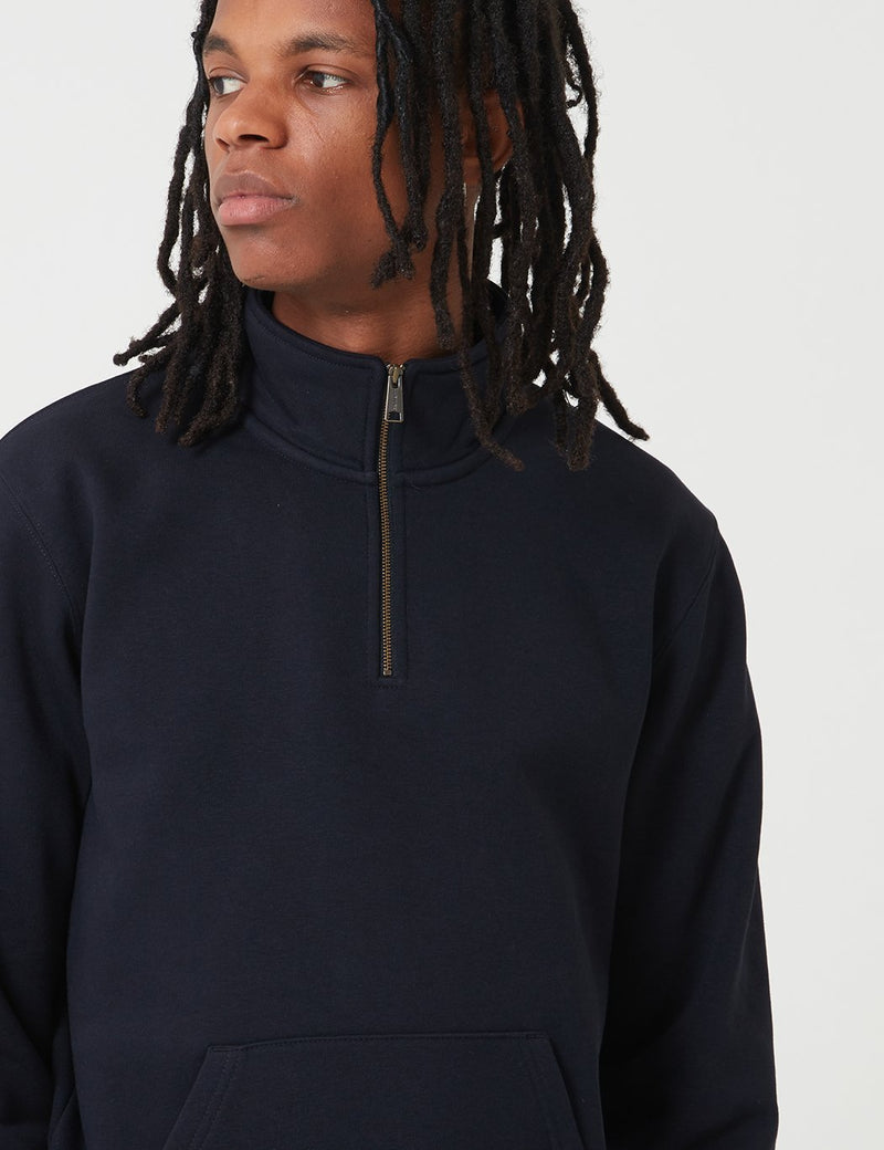 Carhartt-WIP Chase Neck Zip Sweatshirt - Dark Navy/Gold