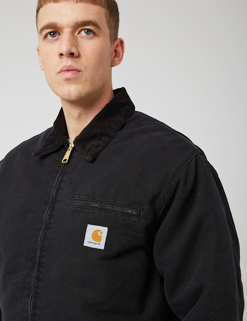 Carhartt WIP OG Detroit Jacket (Winter) - Black Rinsed