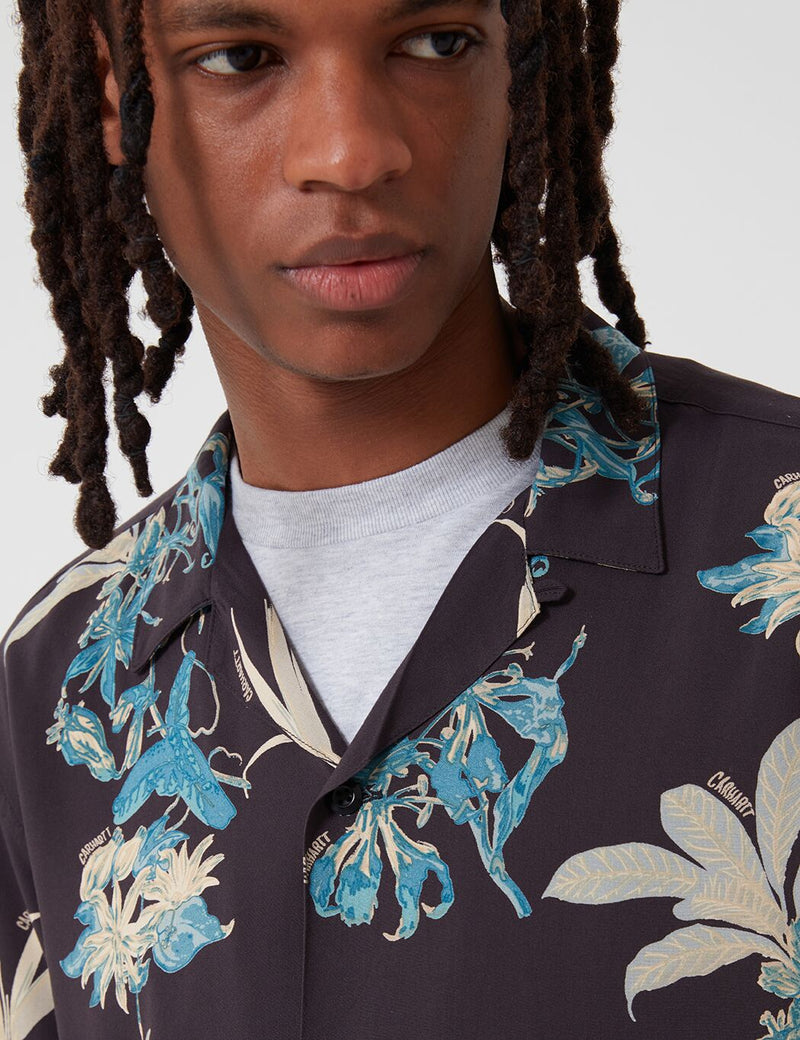 Carhartt-WIP Hawaiian Floral Shirt - Black/Hawaiian Floral Print