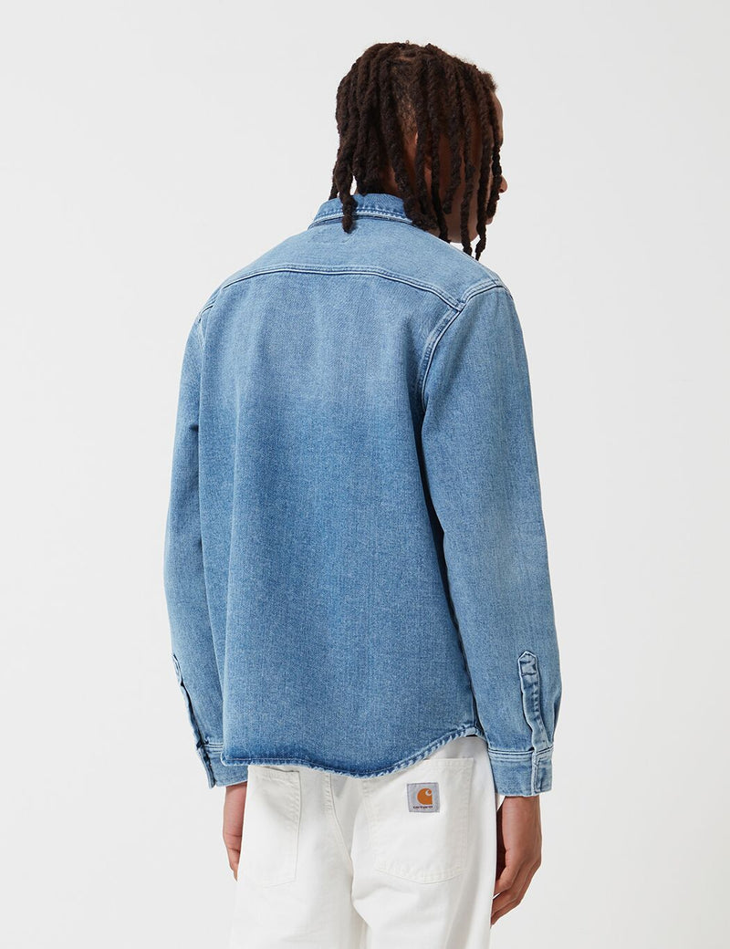 Carhartt-WIP Salinac Shirt Jacket (Denim) - Blue, Worn Bleached