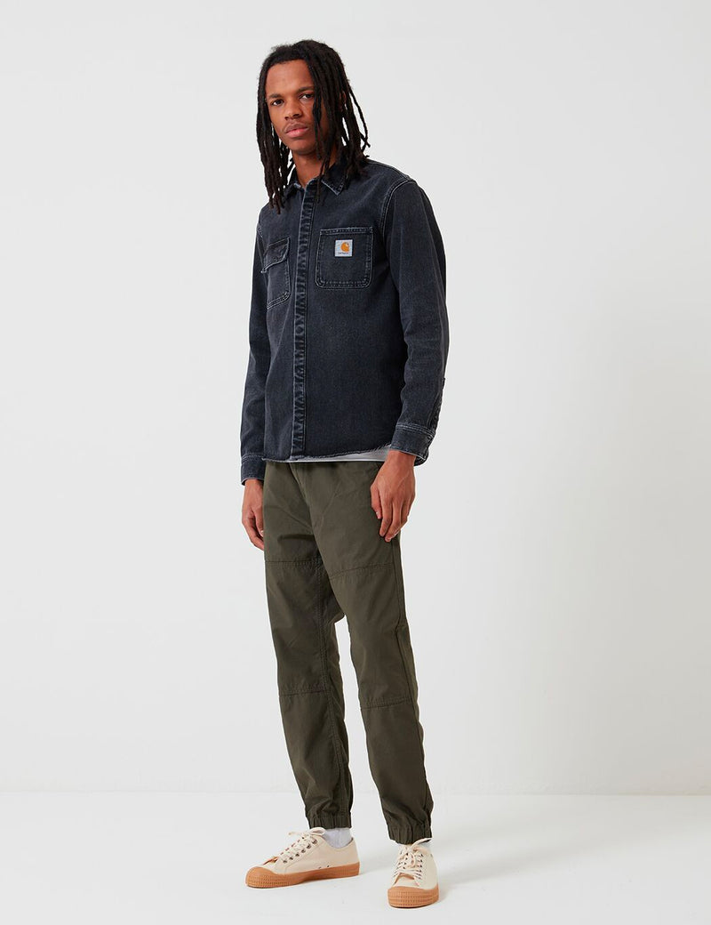 Carhartt-WIP Salinac Shirt Jacket (Denim) - Black, Mid Worn Wash