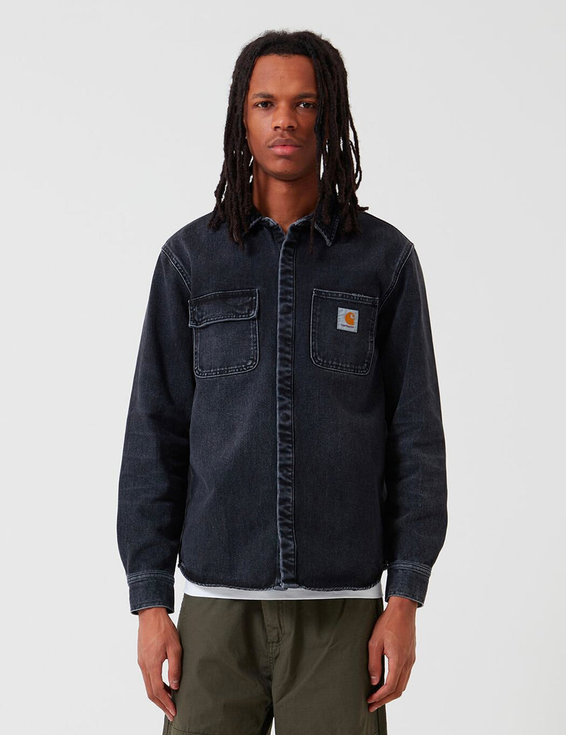 Carhartt-WIP Salinac Shirt Jacket (Denim) - Black, Mid Worn Wash