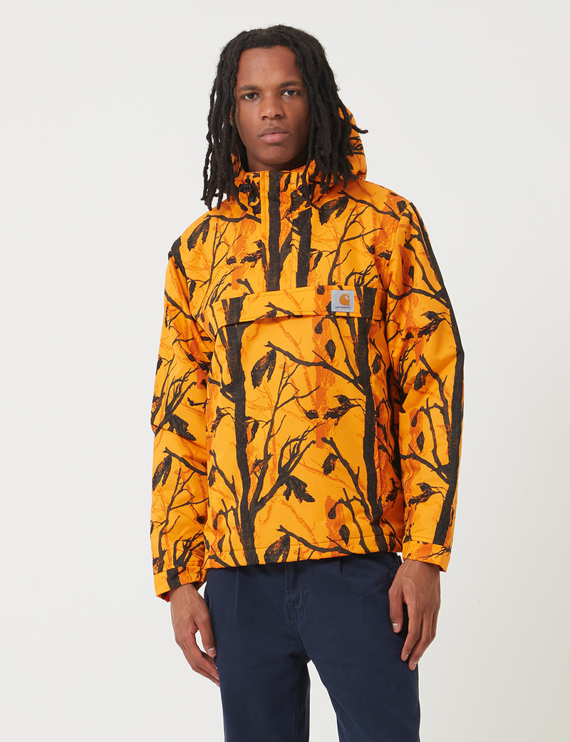 Carhartt-WIP Nimbus Half-Zip Jacket (Fleece Lined) - Camo Tree Orange