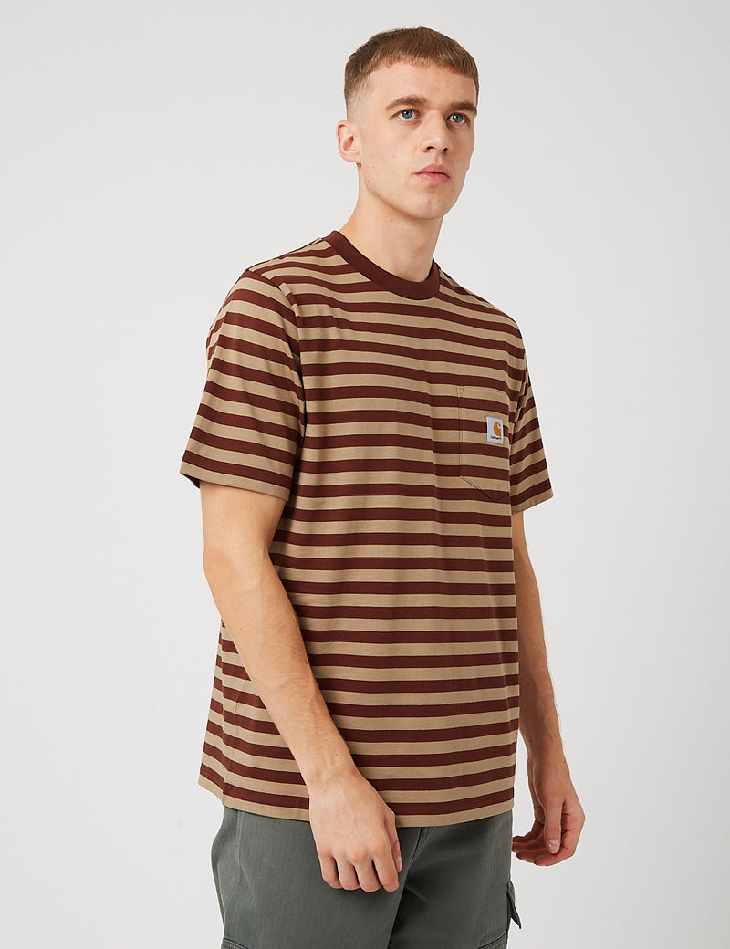 Carhartt-WIP Scotty Pocket T-Shirt (Stripe) - Offroad/Tanami