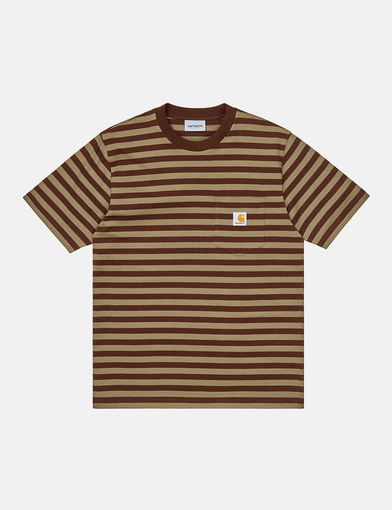 Carhartt-WIP Scotty Pocket T-Shirt (Stripe) - Offroad/Tanami