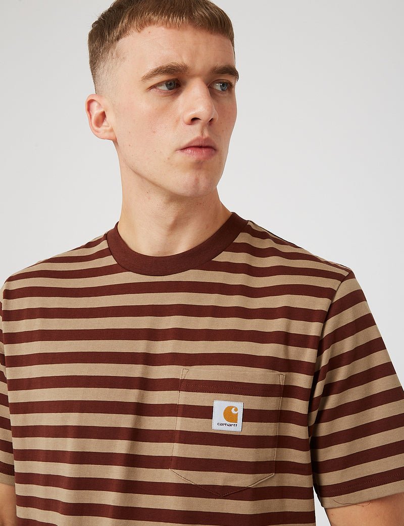 Carhartt-WIP Scotty Pocket T-Shirt (Stripe) - Offroad/Tanami