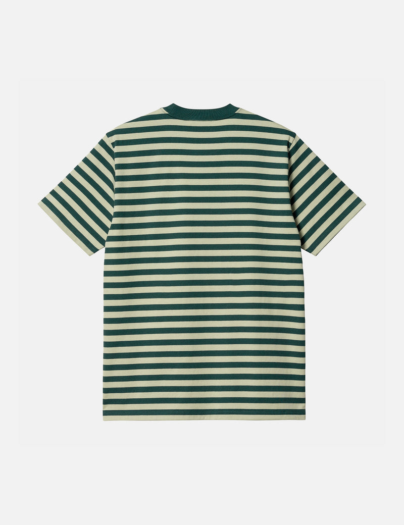 Carhartt-WIP Scotty Stripe Pocket T-Shirt (Regular) - Botanic Green/Agave Green