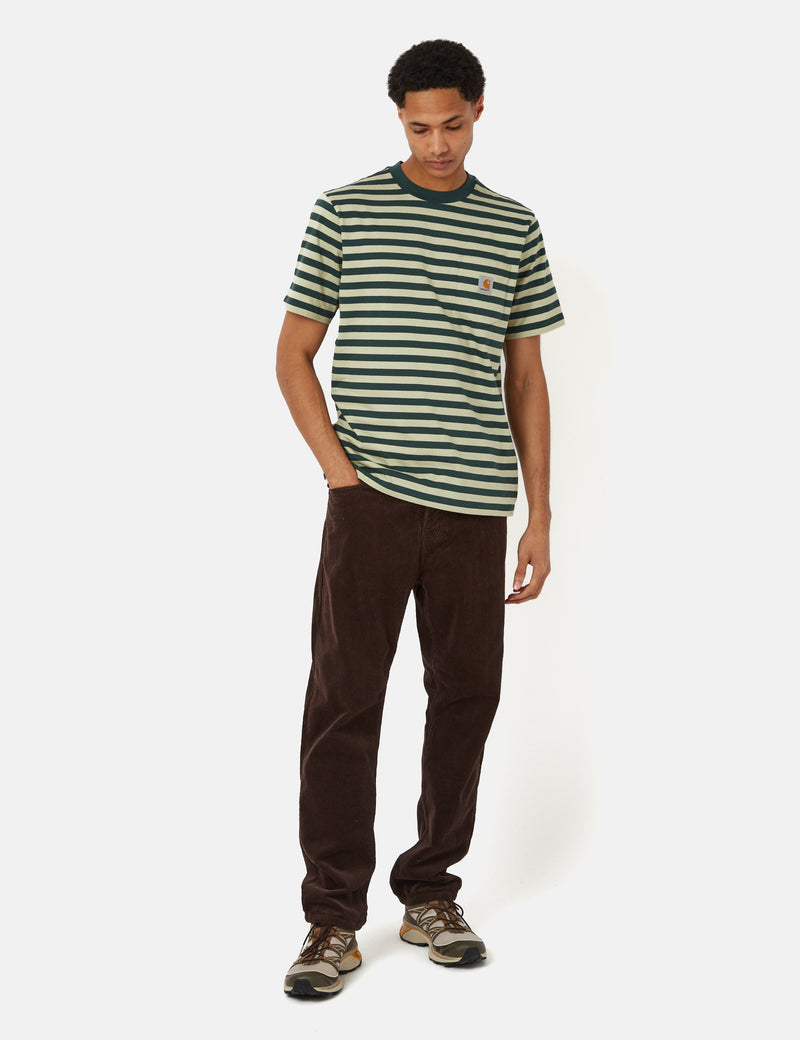 Carhartt-WIP Scotty Stripe Pocket T-Shirt (Regular) - Botanic Green/Agave Green