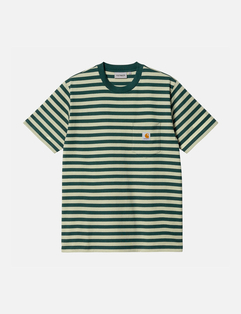 Carhartt-WIP Scotty Stripe Pocket T-Shirt (Regular) - Botanic Green/Agave Green