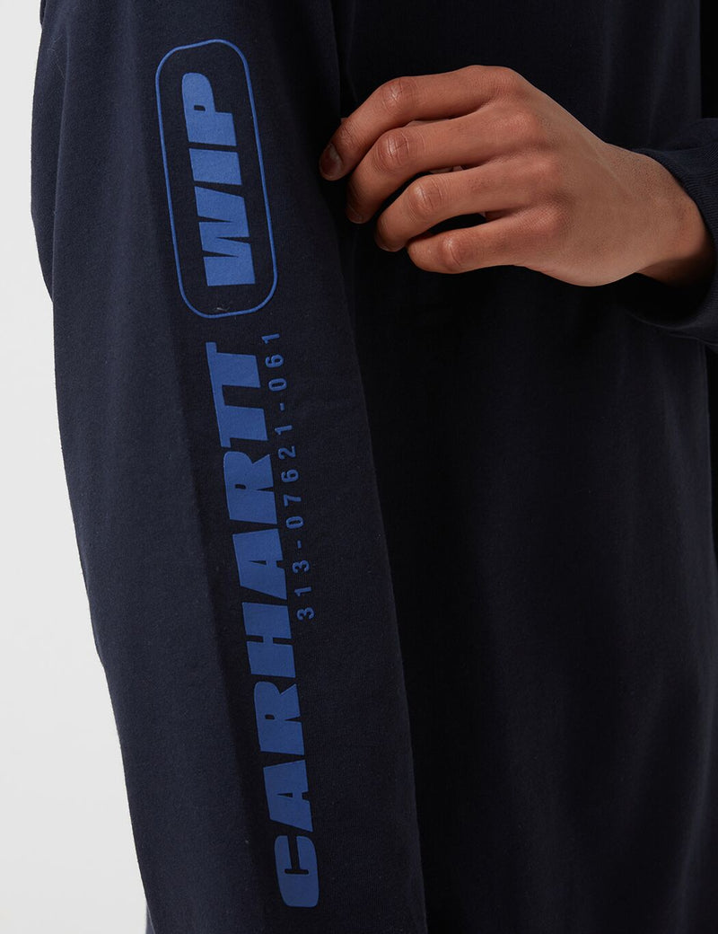 Carhartt-WIP Inter Long Sleeve T-Shirt - Dark Navy Blue