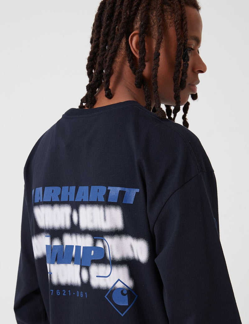 Carhartt-WIP Inter Long Sleeve T-Shirt - Dark Navy Blue