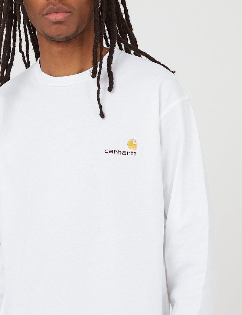 Carhartt WIP American Script Long Sleeve T-Shirt - White