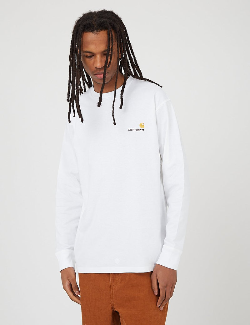 Carhartt-WIP American Script Long Sleeve T-Shirt - White