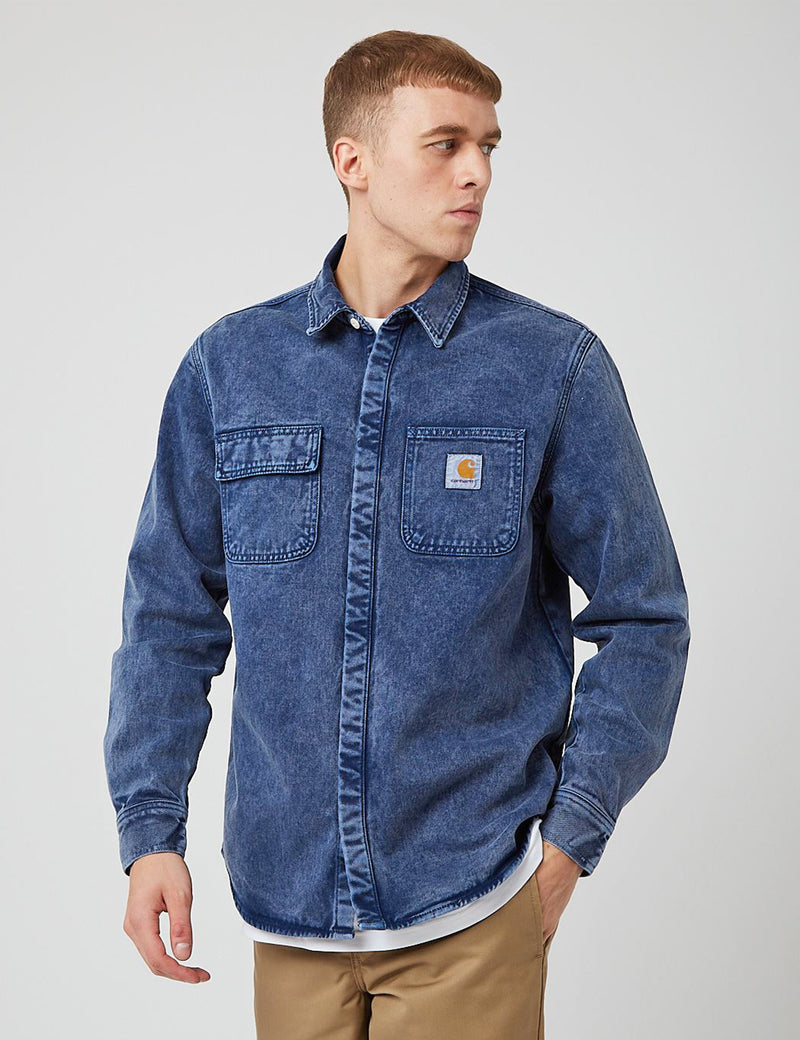 Carhartt-WIP Salinac Denim Overshirt (Worn Washed) - Space Blue