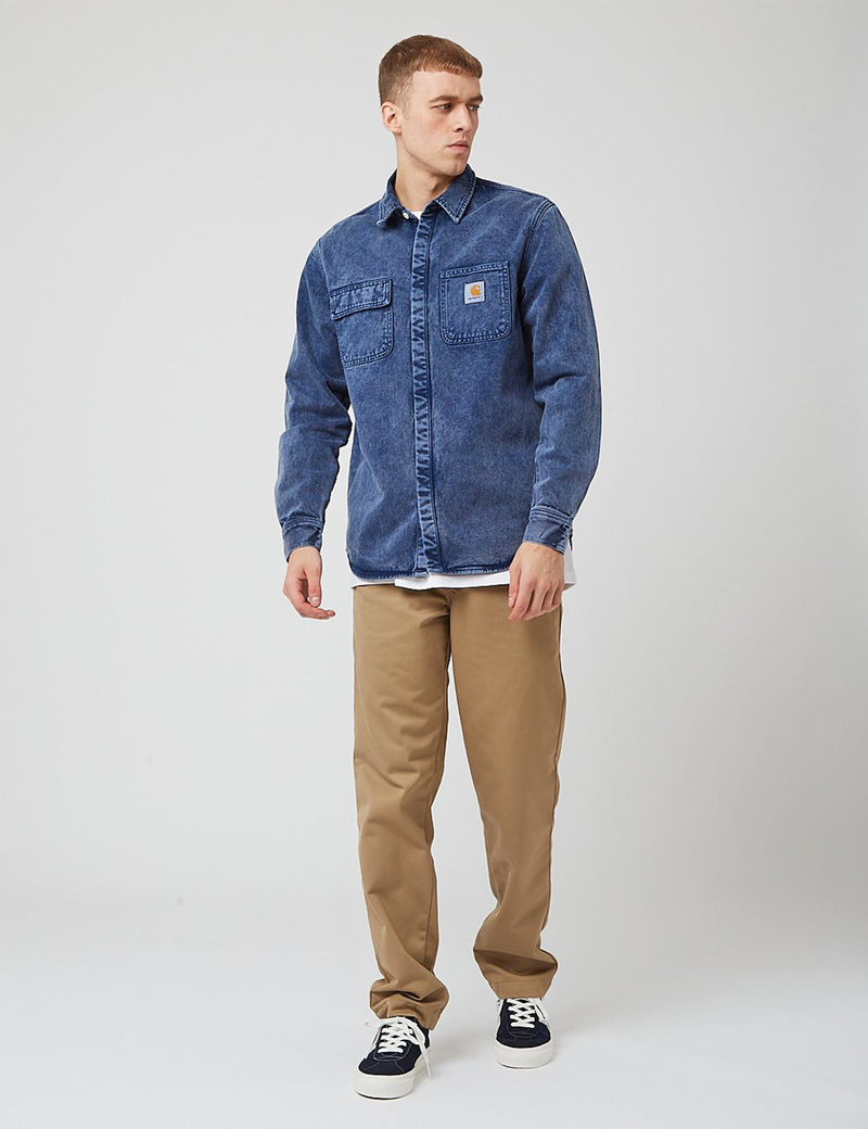 Carhartt-WIP Salinac Denim Overshirt (Worn Washed) - Space Blue