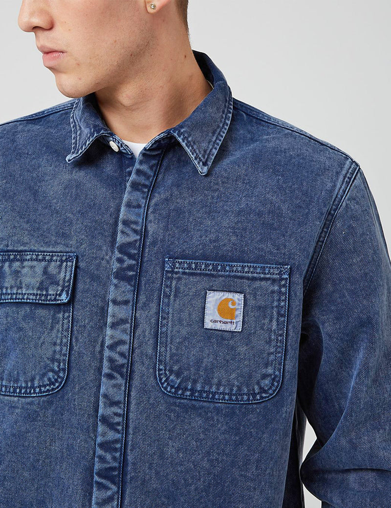 Carhartt-WIP Salinac Denim Overshirt (Worn Washed) - Space Blue