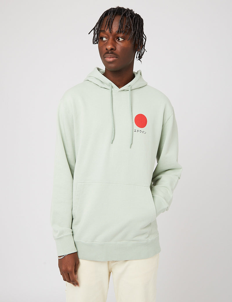 Edwin Japanese Sun Hooded Sweatshirt - Frosty Green