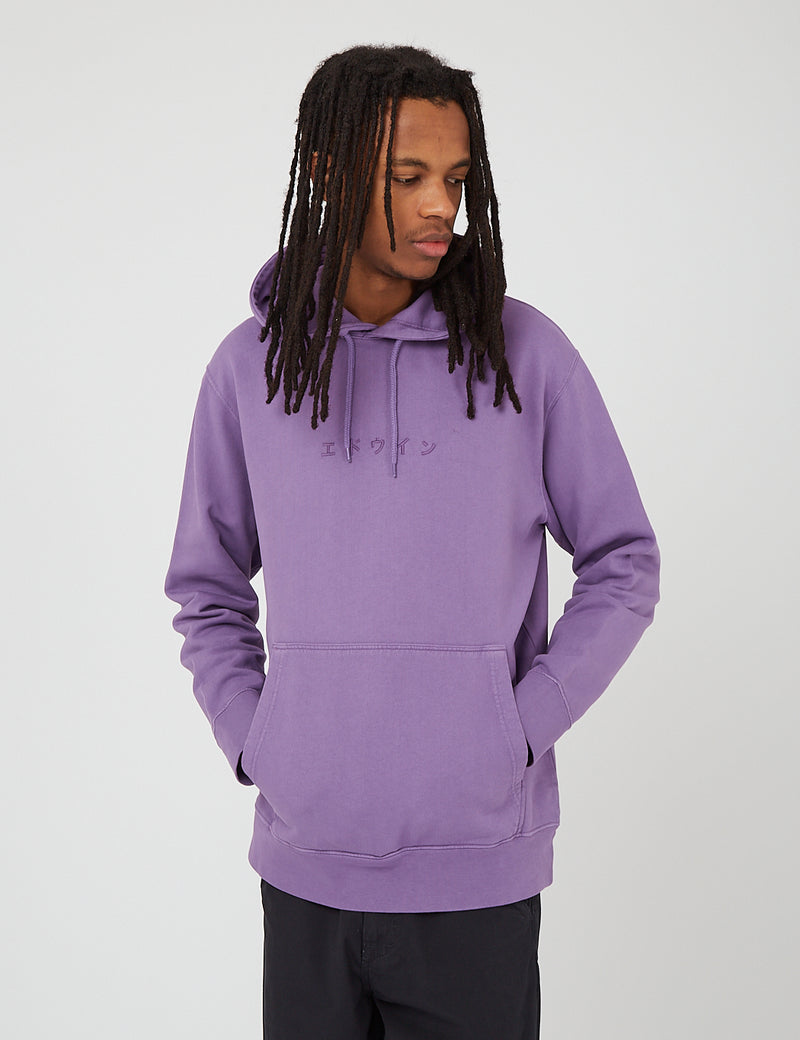 Edwin Katakana Hooded Sweat - Chinese Violet