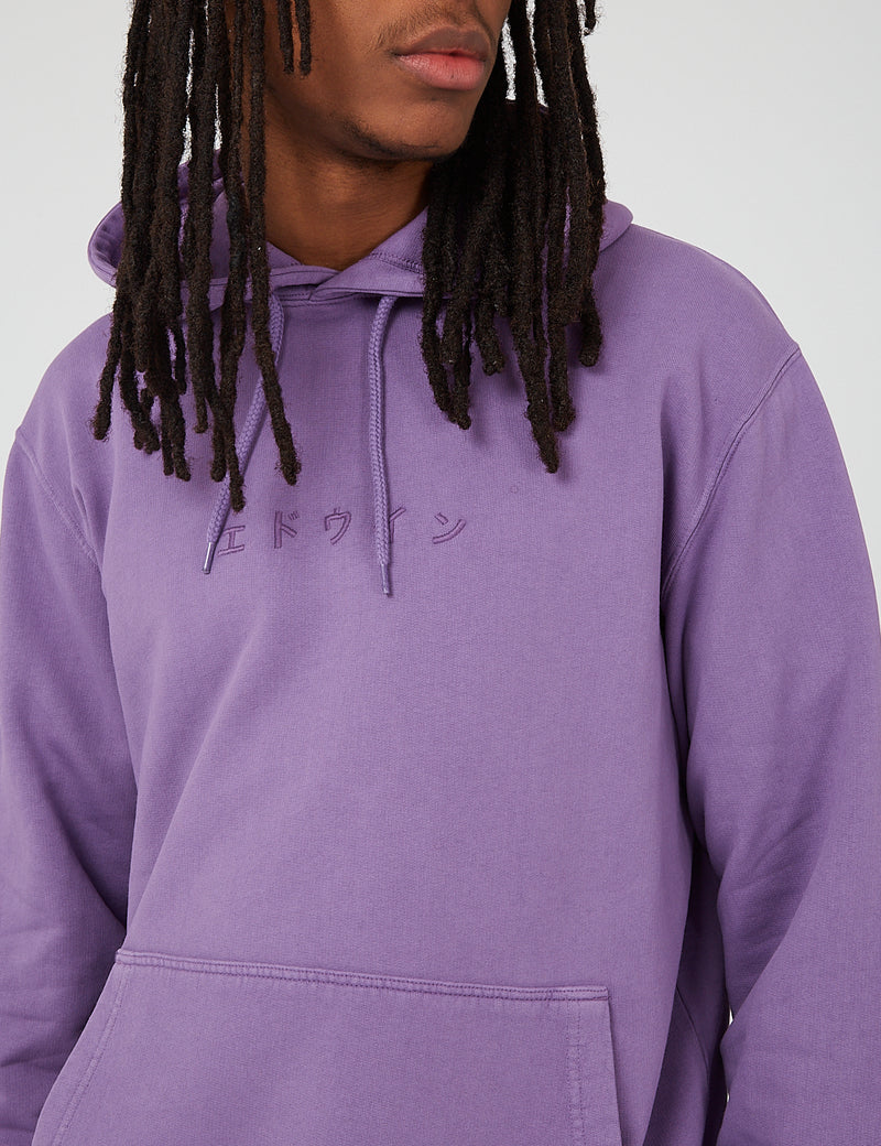 Edwin Katakana Hooded Sweat - Chinese Violet