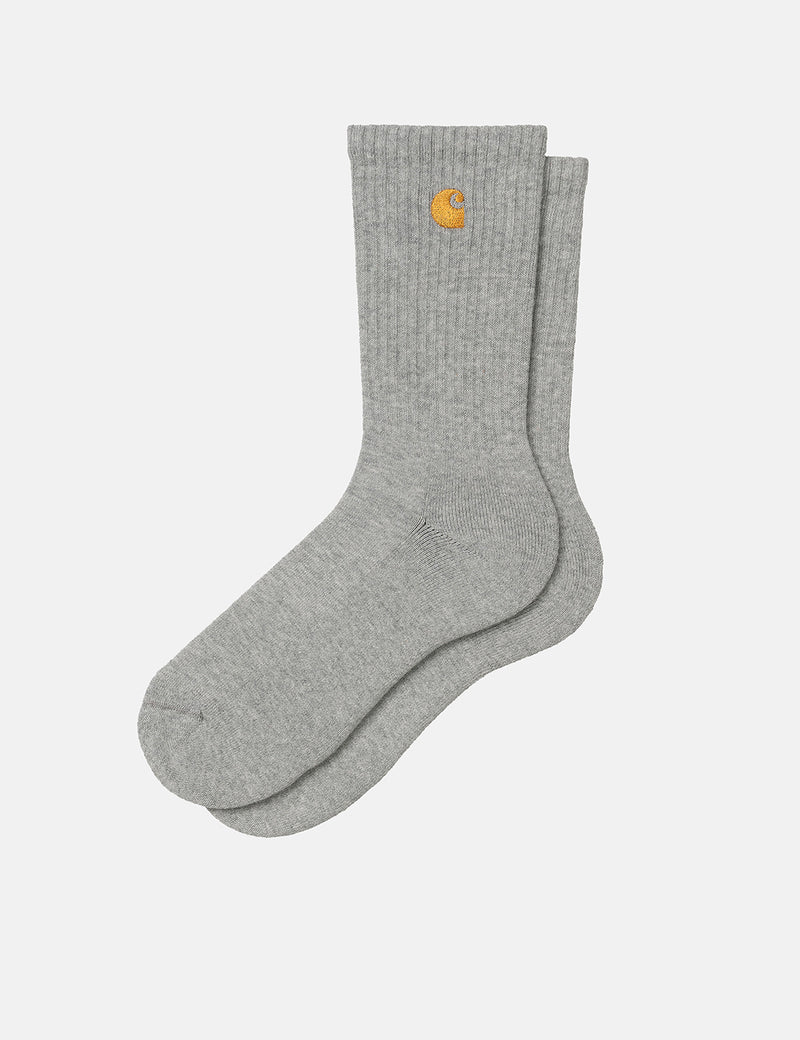 Carhartt-WIP Chase Socks - Grey Heather/Gold