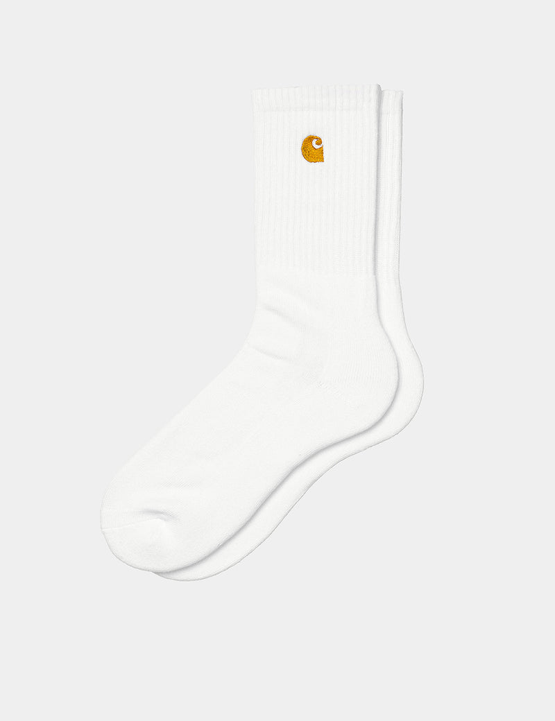 Carhartt-WIP Chase Socks - White/Gold