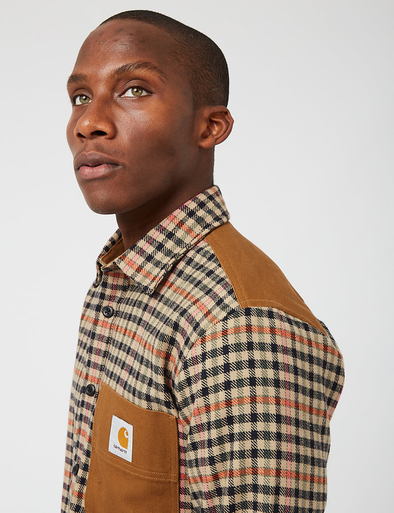 Carhartt-WIP Asher Shirt (Asher Check) - Leather Beige