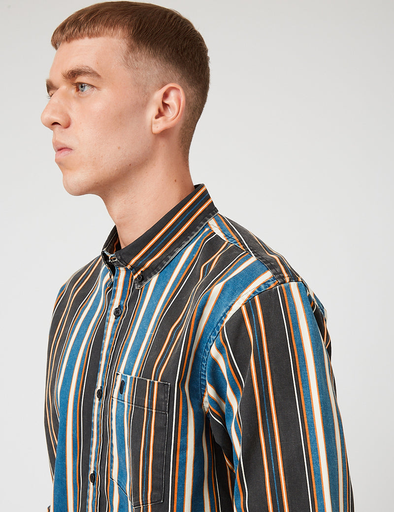 Carhartt-WIP Maynard Stripe Shirt - Indican/Black