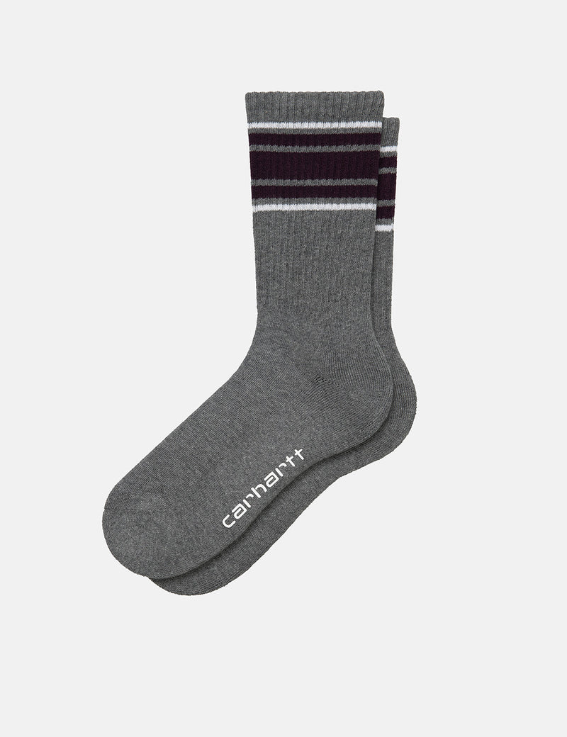 Carhartt-WIP Mesa Socks - Dark Grey Heather/White/Dark Iris