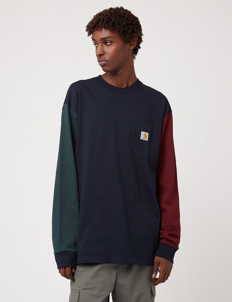 Carhartt-WIP Triple Pocket Long Sleeve T-Shirt - Astro/Frasier/Jam