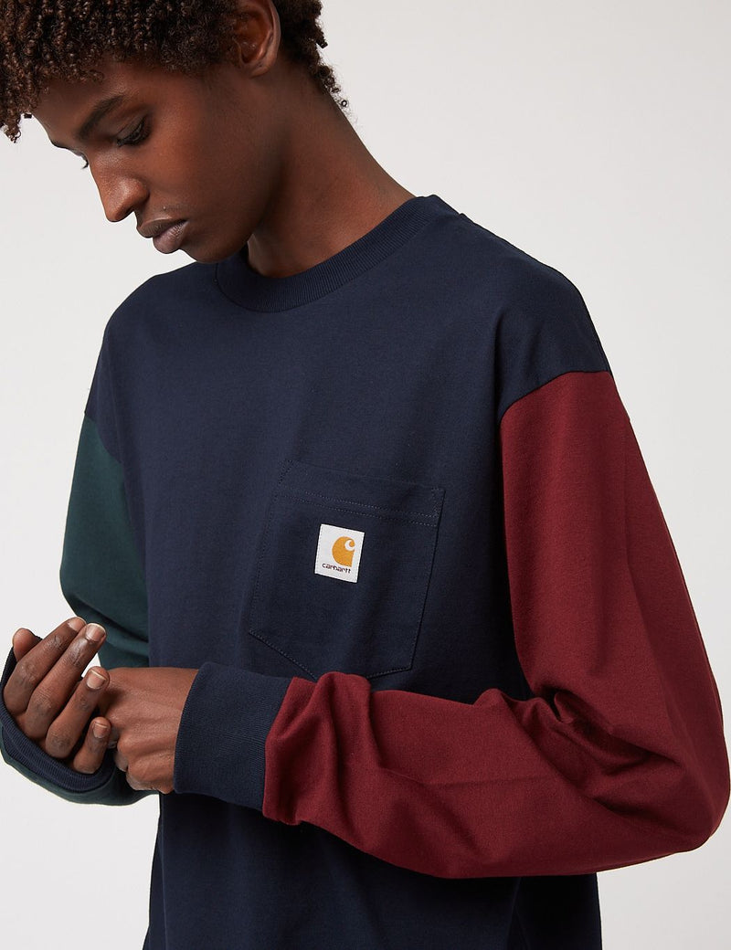 Carhartt-WIP Triple Pocket Long Sleeve T-Shirt - Astro/Frasier/Jam