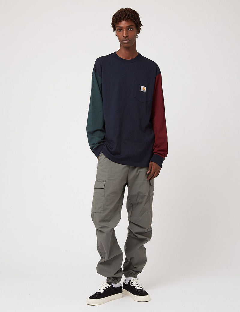 Carhartt-WIP Triple Pocket Long Sleeve T-Shirt - Astro/Frasier/Jam