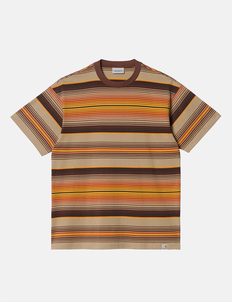 Carhartt-WIP Tuscon Stripe T-Shirt - Offroad Brown