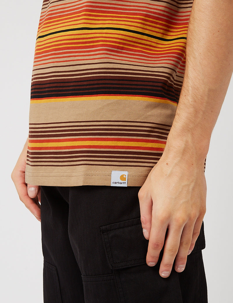 Carhartt-WIP Tuscon Stripe T-Shirt - Offroad Brown