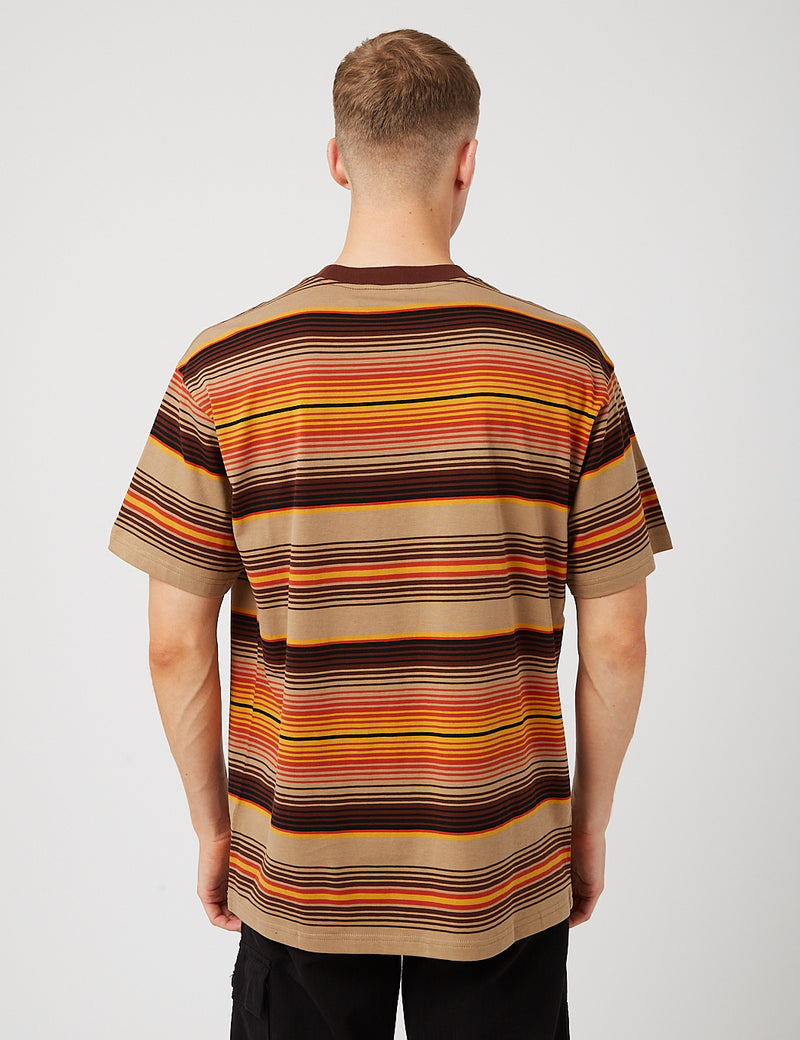 Carhartt-WIP Tuscon Stripe T-Shirt - Offroad Brown