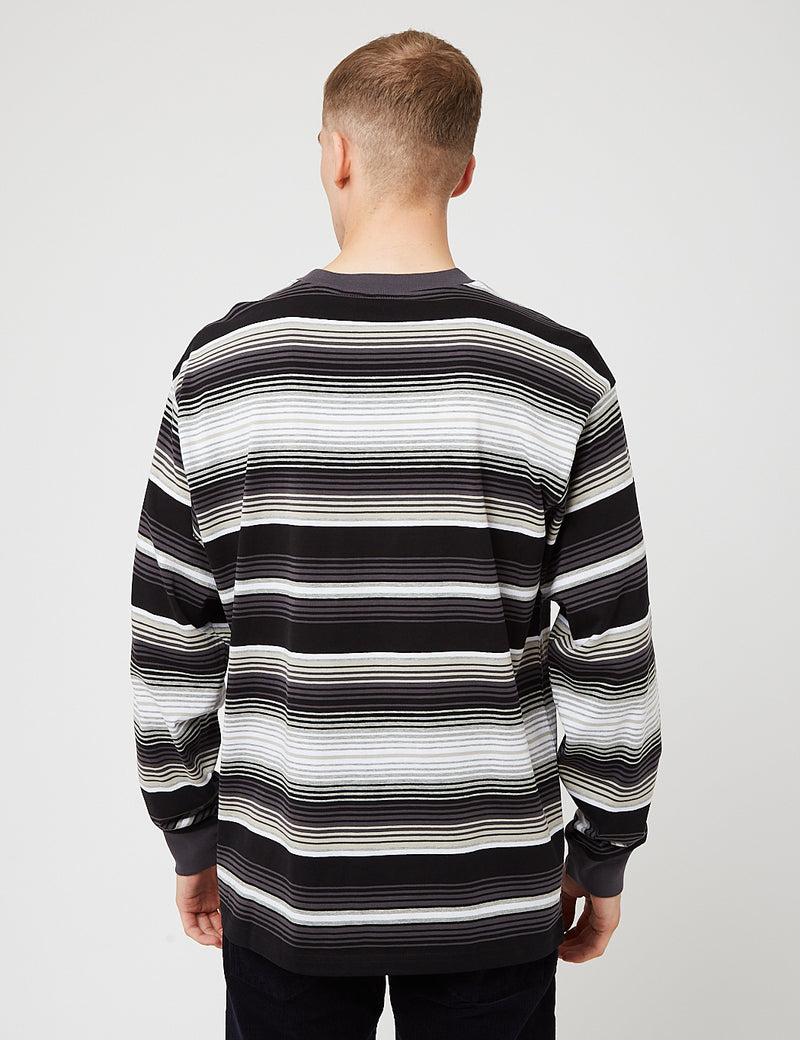 Carhartt-WIP Tuscon Long Sleeve Stripe T-Shirt - Blacksmith