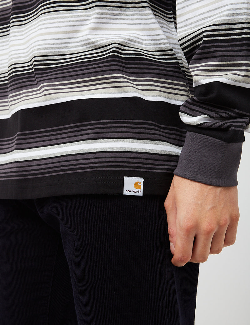 Carhartt-WIP Tuscon Long Sleeve Stripe T-Shirt - Blacksmith