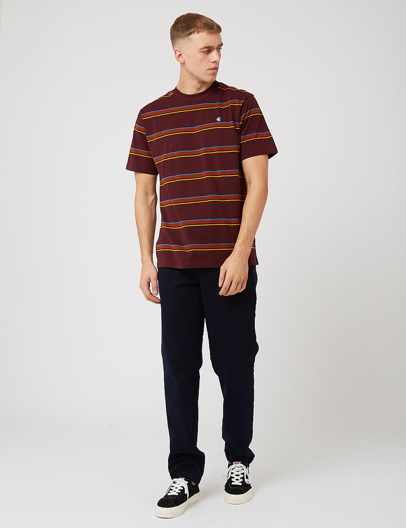 Carhartt-WIP Kent Stripe T-Shirt - Wine