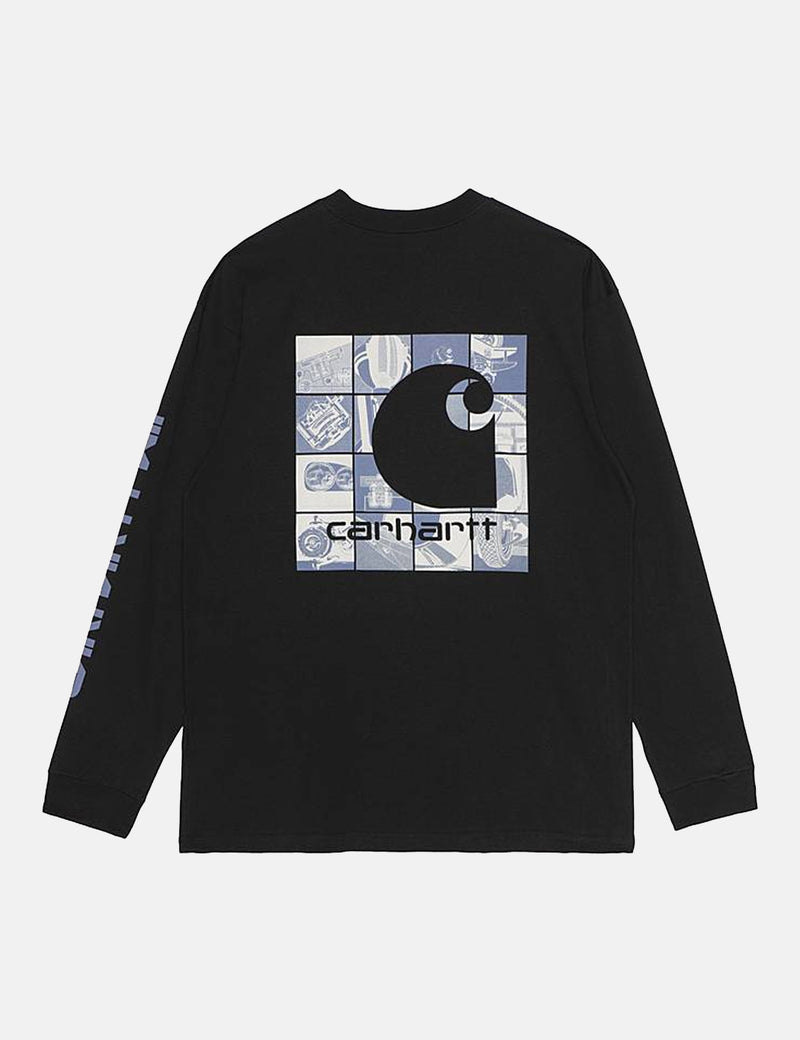 Carhartt-WIP Grid C Long Sleeve T-Shirt - Black