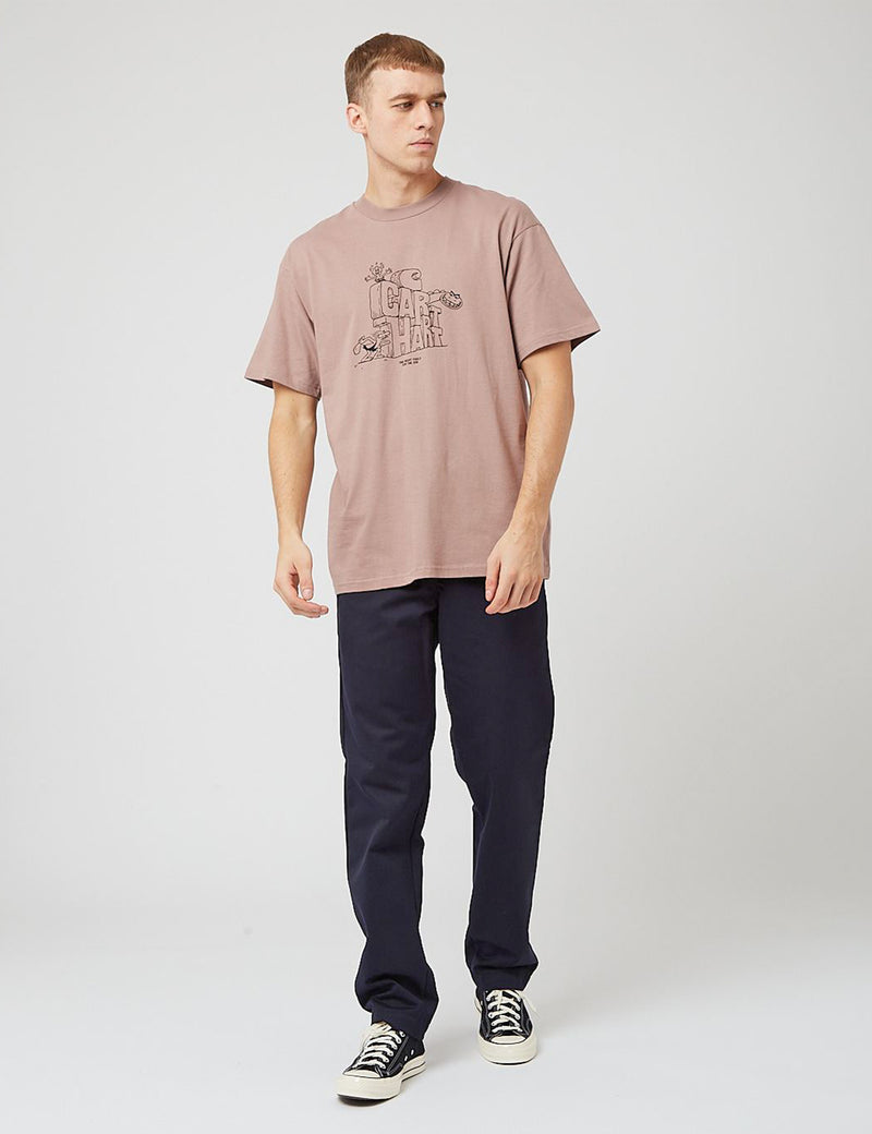 Carhartt-WIP Stoneage T-Shirt - Earthy Pink/Black