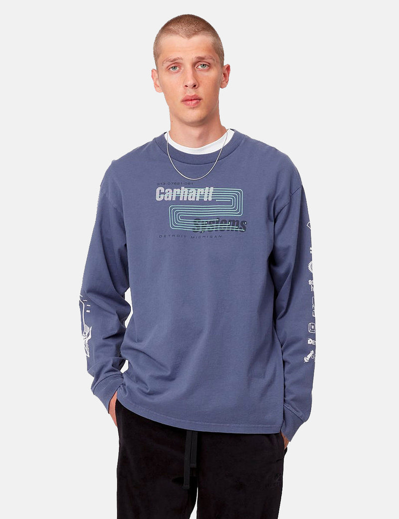 Carhartt-WIP Systems Long Sleeve T-Shirt - Cold Viola Purple