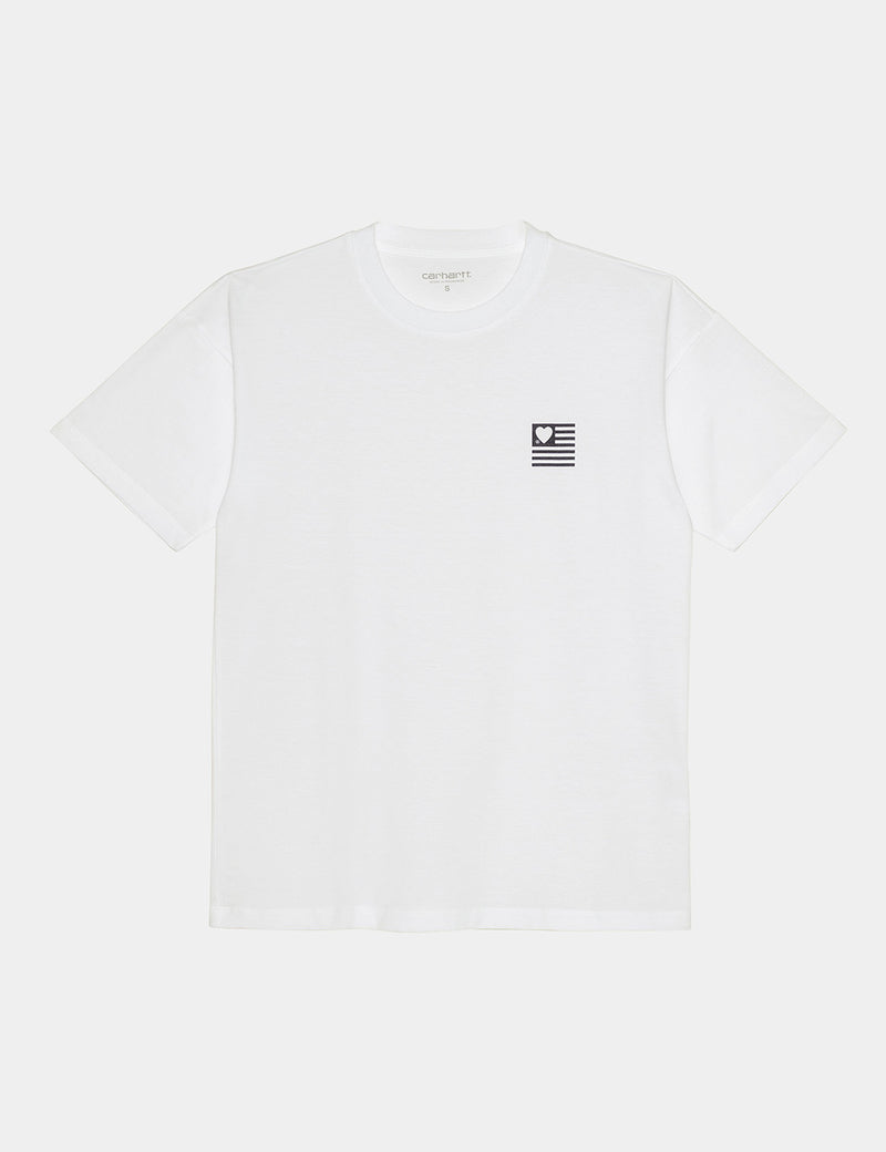 Womens Carhartt-WIP Hartt State T-Shirt - White/Black