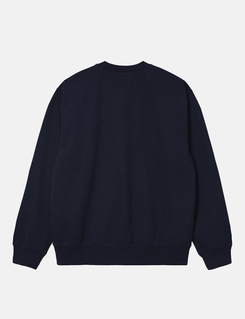 Carhartt-WIP Orbit Sweatshirt - Dark Navy Blue/White