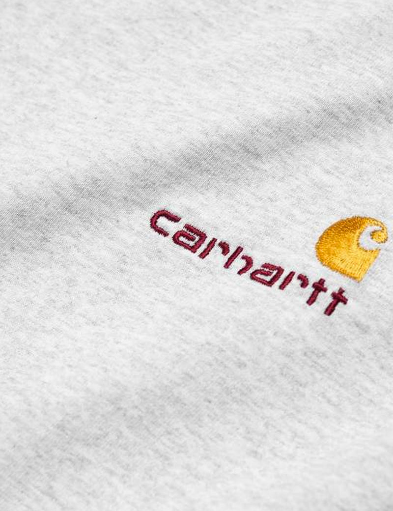 Carhartt-WIP American Script Long Sleeve T-Shirt - Ash Heather Grey