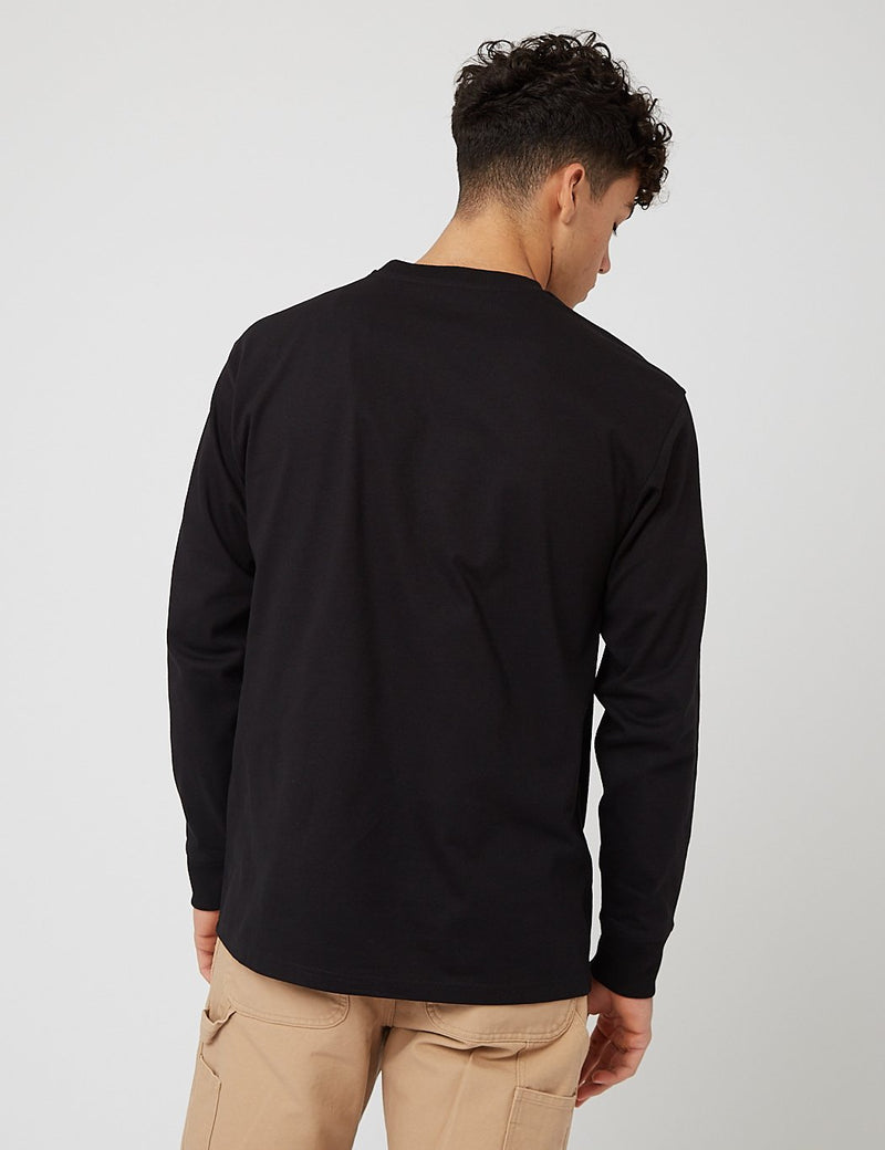 Carhartt-WIP American Script Long Sleeve T-Shirt - Black