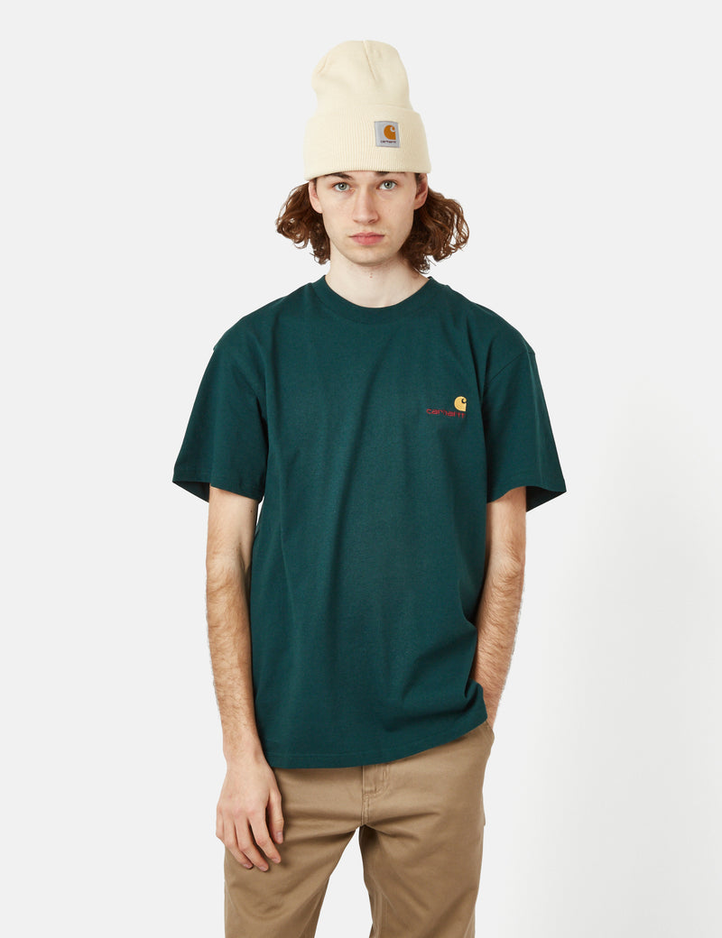 Carhartt-WIP American Script T-Shirt (Organic) - Botanic Green